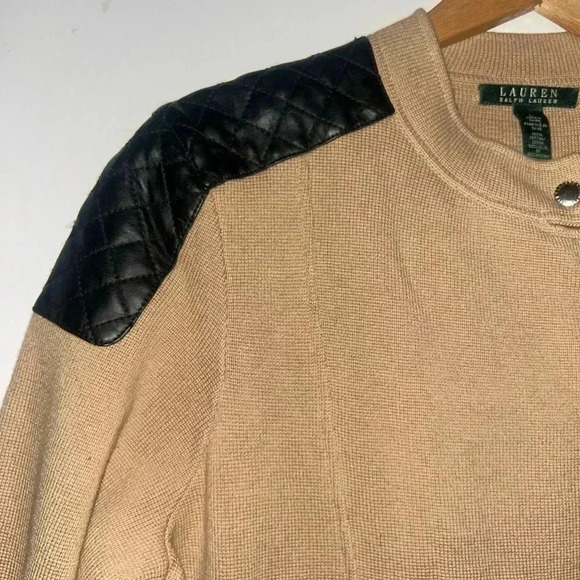 NEW Lauren Ralph Lauren Asymmetrical Zip Up Knit Jacket Sweater Size L - Picture 3 of 12